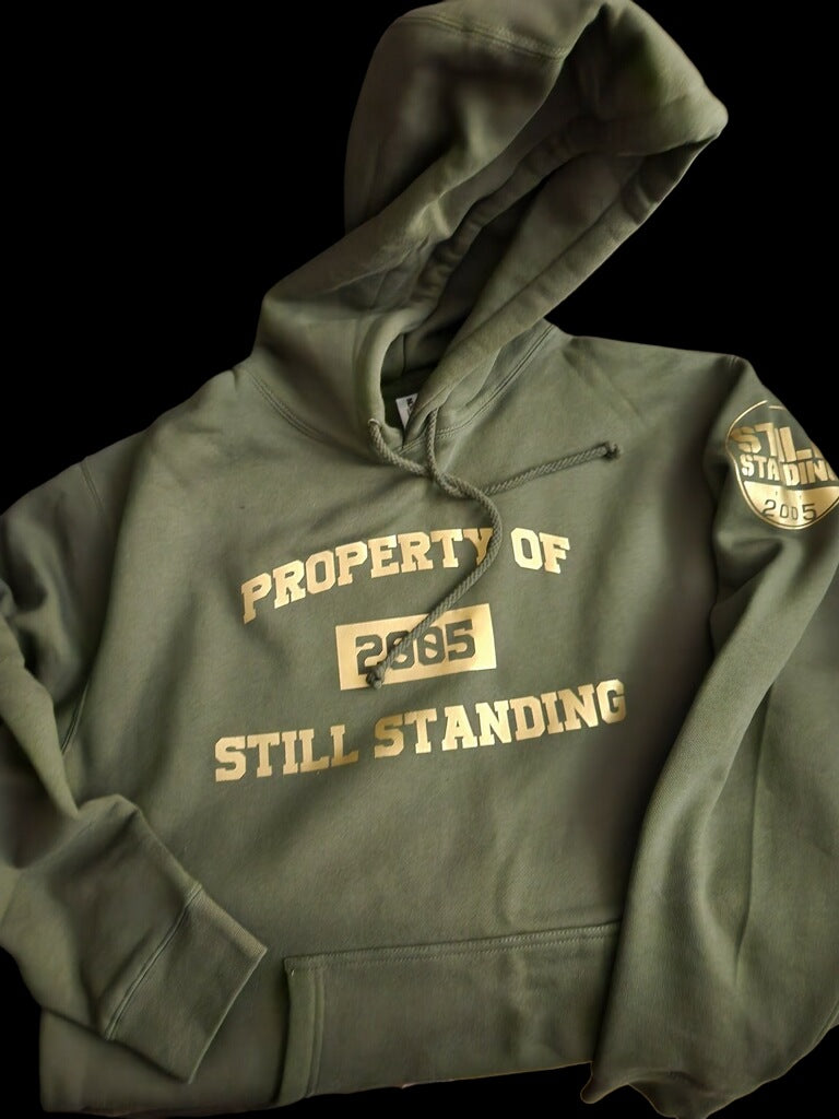 Property Of Still Standing Hoodie Army Green and Gold